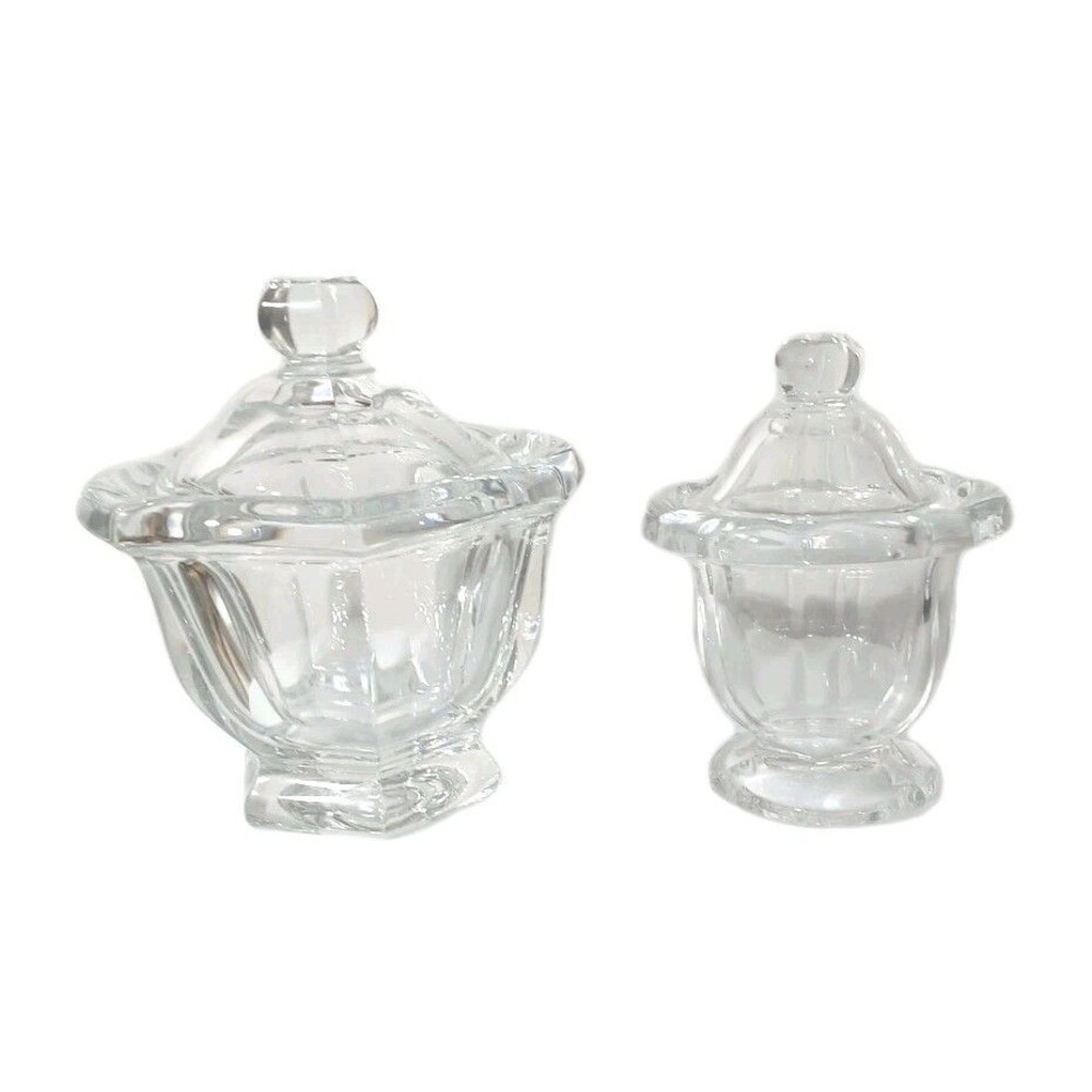 Baccarat Harcourt Crystal Missouri  Condiment Jars  Set of 2
